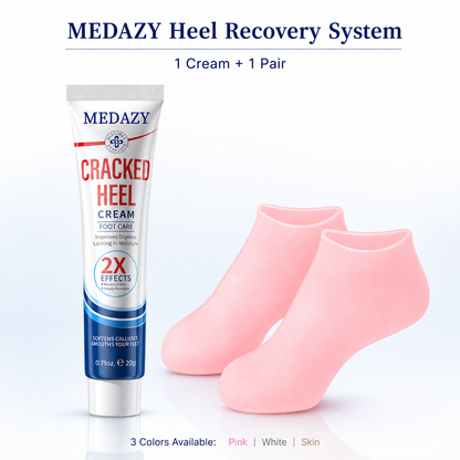 MEDAZY™ Heel Recovery System – Cracked Heel Cream + Moisture-Lock Silicone Socks