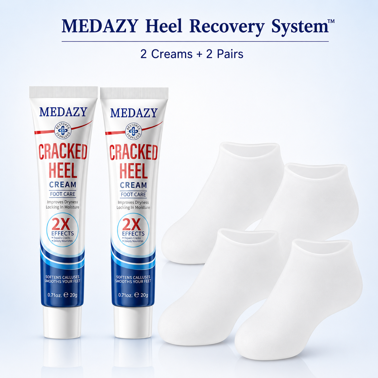 MEDAZY™ Heel Recovery System – Cracked Heel Cream + Moisture-Lock Silicone Socks