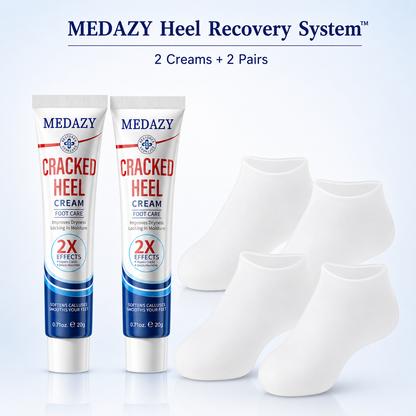MEDAZY™ Heel Recovery System – Cracked Heel Cream + Moisture-Lock Silicone Socks