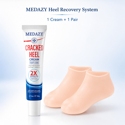 MEDAZY™ Heel Recovery System – Cracked Heel Cream + Moisture-Lock Silicone Socks