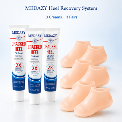 MEDAZY™ Heel Recovery System – Cracked Heel Cream + Moisture-Lock Silicone Socks