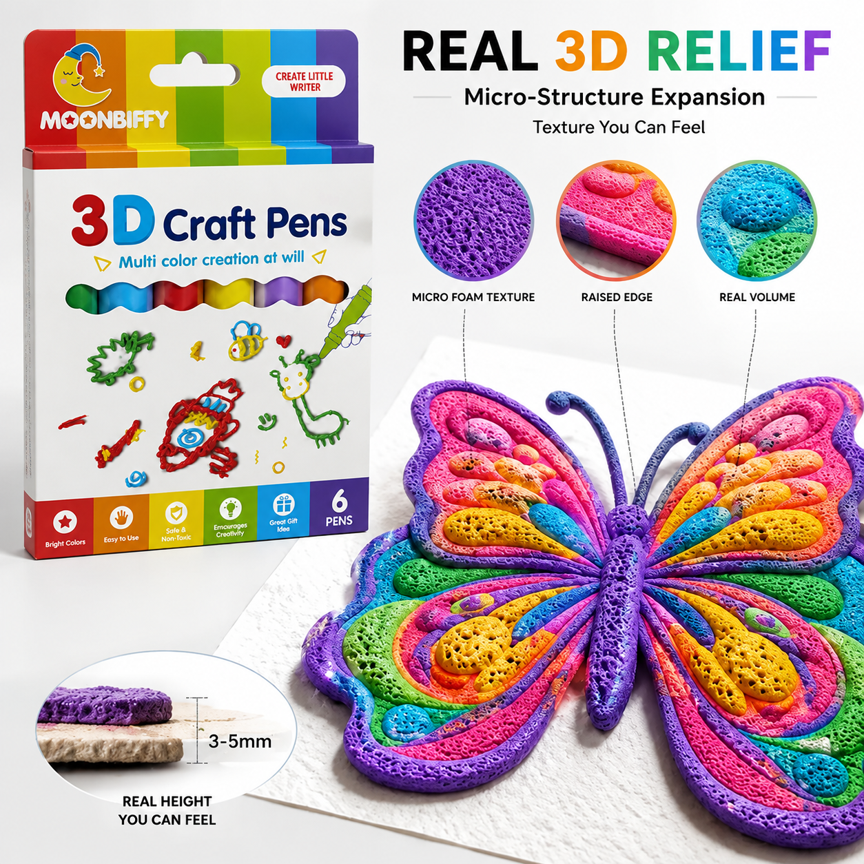 MOONBIFFY™ Heat-Activated 3D Craft Pens — New & Improved